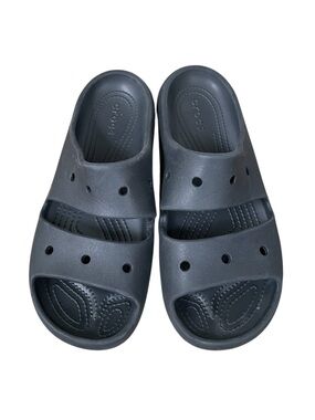 CROCS Classics Black Dual Strap Slide Sandals Size 11W 9M